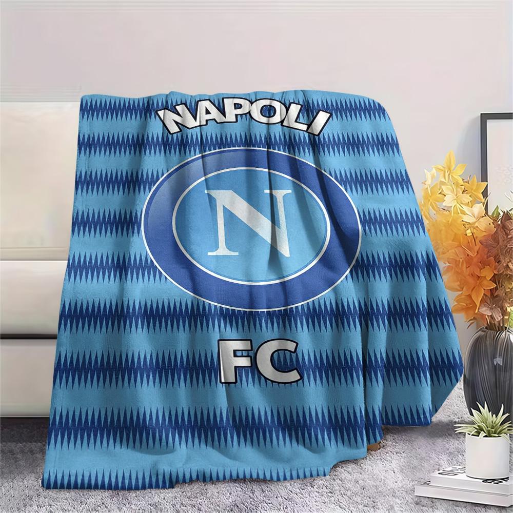 1Pc Napoli FC Print Flannel Blanket High Quality Warm Comfortable Cover for All Seasons Perfect for Gifts Home Decor
