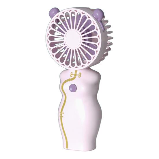 

Chinese Style Cheongsam Handheld Fan 3 Speed USB Rechargeable Summer Cooling Fan Portable Outdoor Travel Mini Personal рожевий