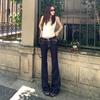 American Dark Blue Micro-pull Jeans Women's Autumn New Low-rise Spice Girls Slim-fitting and Thin Drape Flared Pants