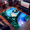 1pc Cartoon Rockman Game Megaman Print Area Rug - Soft, Washable Non-Slip Indoor Mat for Office Chairs, Living Room, Home Office Decorative Rug