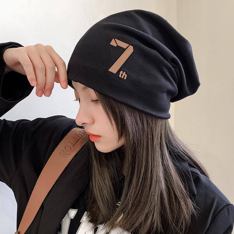 Dui Dui Hats Women's Thin Cold Hats Japanese Style Postpartum Baotou Hat Big Head Circumference Showing Face Small Pullover Hat