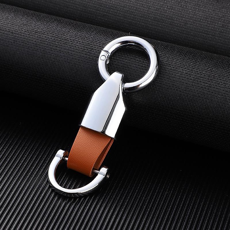 Simple Alloy Car Keychain Pendant for Men & Women – Anti-Loss Lanyard for Keys