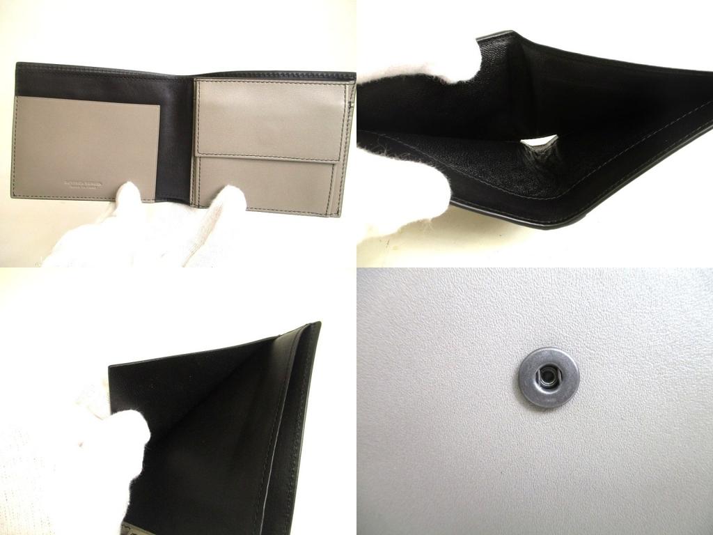 Authentic BOTTEGA VENETA Intrecciato Gray Leather Bifold Wallet Compact Wallet #a884  Refurbished