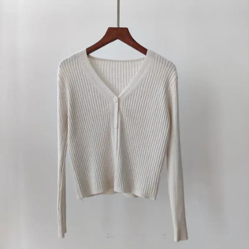 Autumn V-neck Office Knitted Sweater Jacket Casual Long Sleeve Cardigan Elegant Solid Button Sweater Coat Winter Clothing 29624