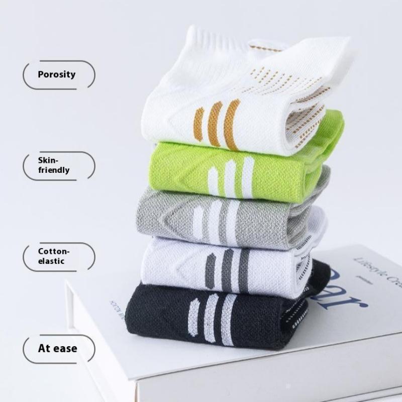5/10 Pairs Men's Sports Cotton Socks Low Waist Ankle Socks Sweat-absorbent Breathable Socks Lot