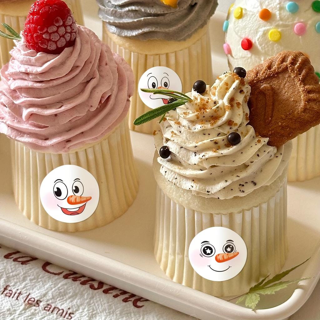 500 Stück Schneemann-Aufkleber - Verschiedene Wintermotive,Langlebige Hochwertige Aufkleber für Geschenkverpackung, Basteln, Backen, DIY-Dekoration