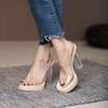 2025Designer Transparent PVC High Heel Sandals Women's Summer Thick-soled Fairy Women's Waterproof Platform Slippers Women Pump