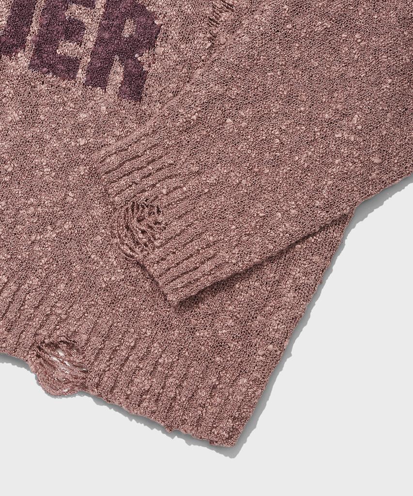 SAINTPAIN Sp Damaged Boucle Knit Pink