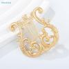 Vintage Gold Lyre Brooch – Baroque Style Musical Instrument Pin For Blazers  Dresses