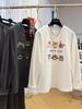 Women's Long Sleeve Top O Neck Casual Graphic Tee Loose Fit Cartoon Print Thermal Derun Fabric Winter Basic Shirt