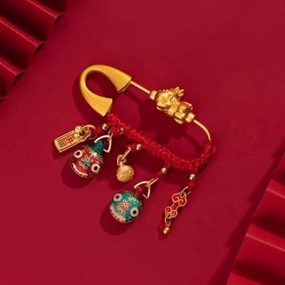 Gold Color Zodiac Horse Brooch Pendant Pony Sand-plated Ornaments Guardian Brooch  Newborn Baby