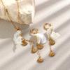 MamacitaSlay 316L Stainless Steel Shell Conch Earrings Necklace 18K Gold Plated Waterproof Casual Beach Jewelry Set For Women
