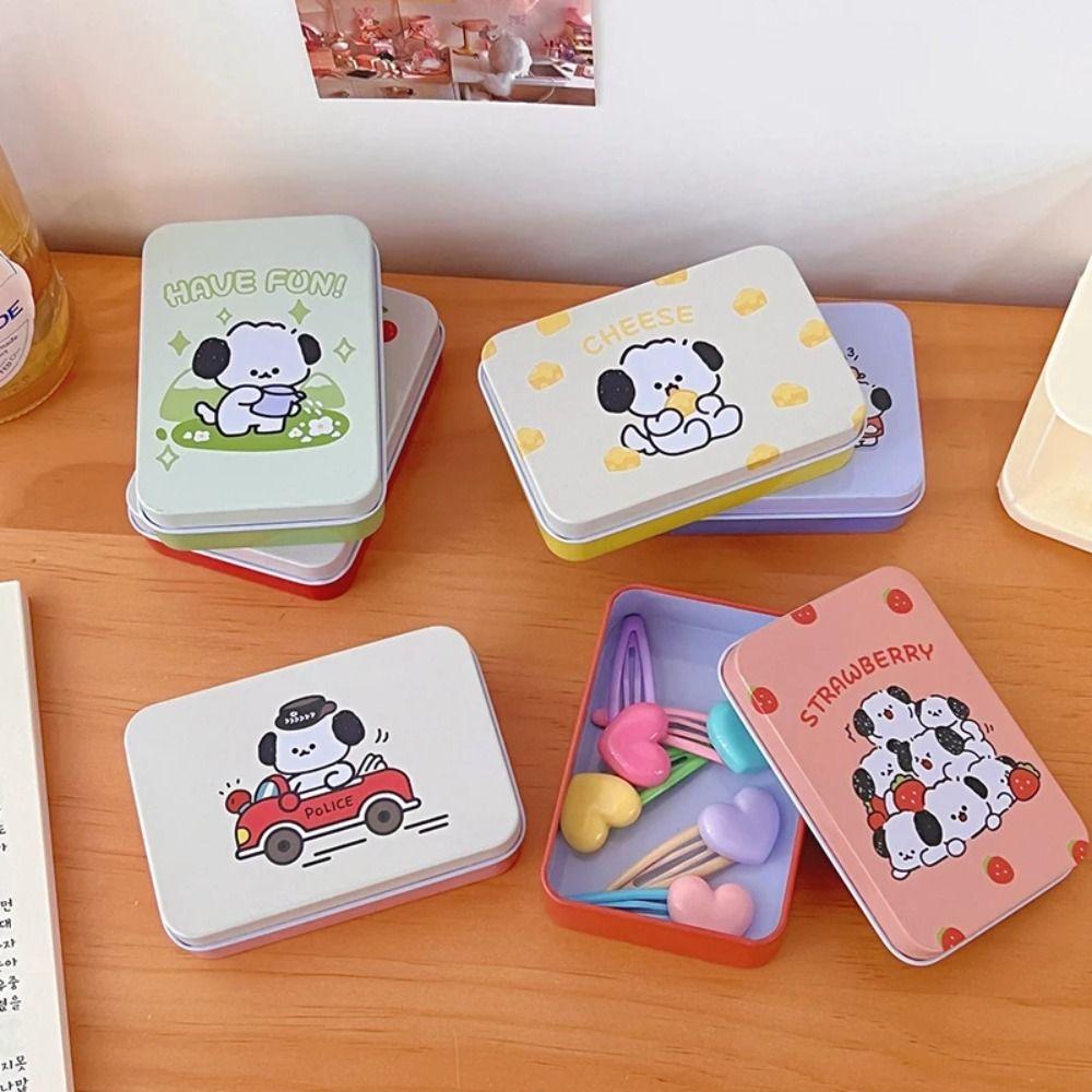 Rectangular Tinplate Box Cartoon Small Box Decoration Cute Storage Box  Jewelry