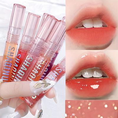 1/4 τμχ Κουτί δώρου Σετ Water Light And Water Lip Honey Lip Care Oil Διαφανές γυάλινο ενυδατικό ενυδατικό υγρό κραγιόν Δώρα για την Ημέρα του Αγίου Βαλεντίνου