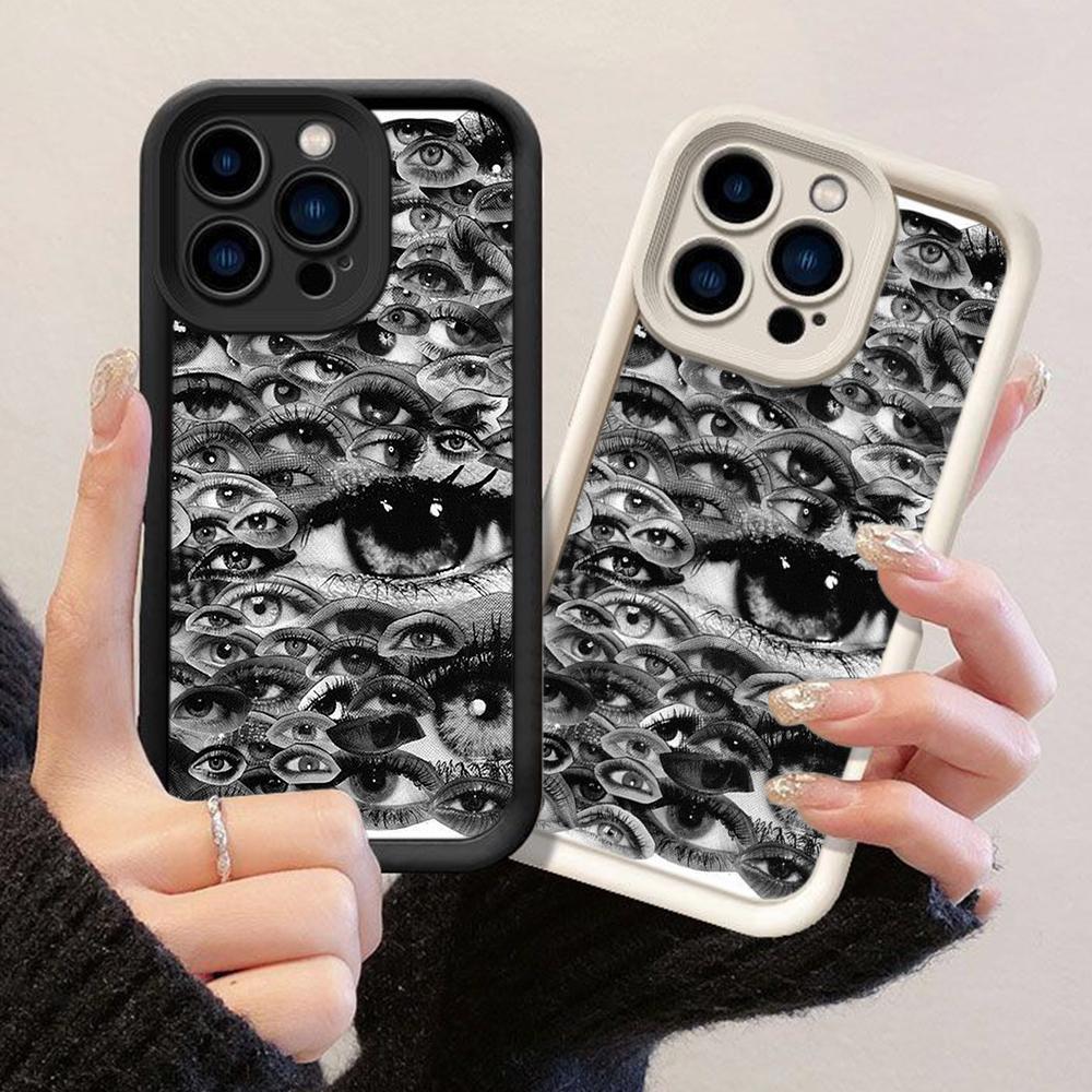 JT329 Magazine Eyes Collage Art for iPhone 17 16 15 14 Pro Max Samsung S26 S25 Ultra A17 A16 A07 A56 A13 A14 A15 A06 Xiaomi 15T Redmi 15c Soft Case