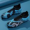 34-45 Men's High-top Football Shoes Large Size Children's Artificial Lawn AG Long Nail Green Football Boots Training Black Sneakers