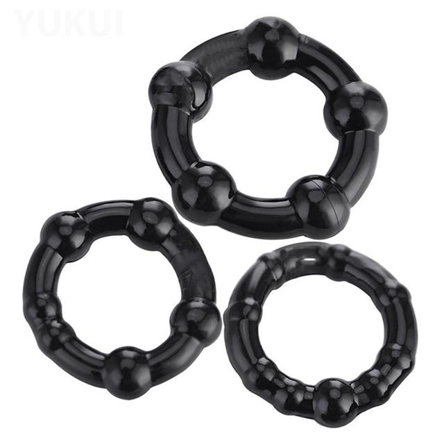 3 Pcs Cock Ring Sex Toys For Men Delay Ejaculation Lasting Durable Silicone Penis Rings Enlarge Enhance Erection Adult Supplies