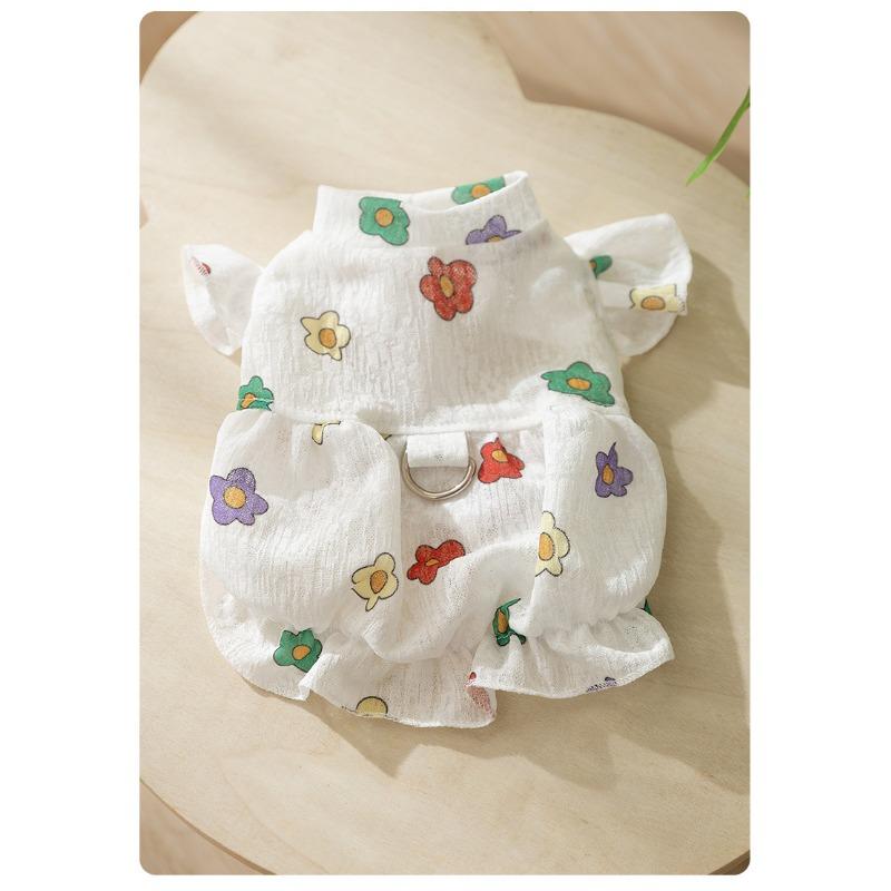 Cute Printed Thin Summer Dress For Small Medium Dogs Pet Cat Clothing