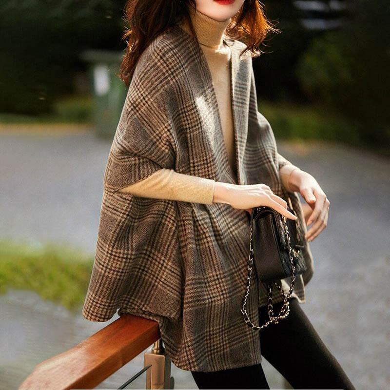 

Вязаная шаль Женская куртка Свободная блузка Куртка для отпуска Шаль Дорожная верхняя одежда Топ L