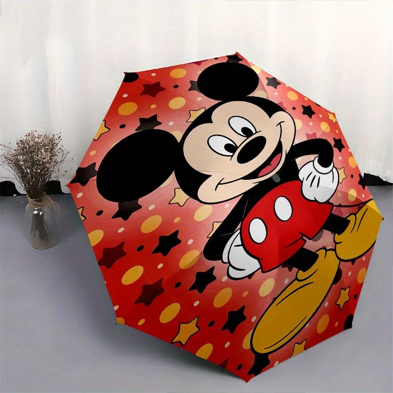 Mickey Mouse,Cartoon Character Themed Automatic Opening and Closing Folding Umbrella, Reinforced 8 Ribs, Compact Travel Design, Fashionable