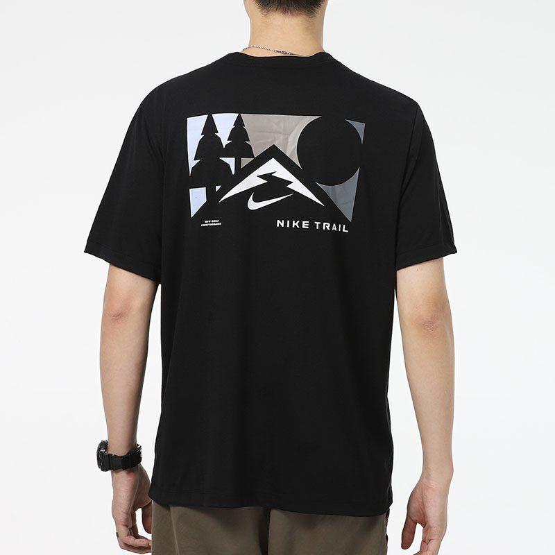 Nike T Shirts Men's Black Crew Neck Moderate Straight Fit DD4465-010