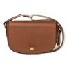 Épure Embossed Logo Snap Closure Leather Shoulder Bag Small Women Shoulder Bag Cognac 10253HFY504