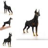 Childrens Pvc Black Doberman Dog Model For Farm Scene And Collectible Display