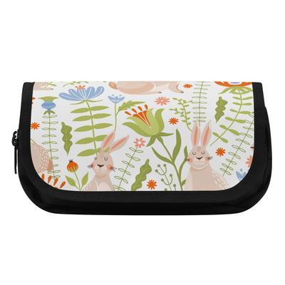 Pencil Case 300D Polyester Two Compartment Double Zipper with Two Storage Layers for Pens Stationery Accessories for Boys Girls