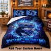 BIRMINGHAM CITY Football Pattern Bedding 3Pcs Set Custom Name, Bed Sheet And Pillowcases For Home Bedroom