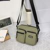 Outdoor Leisure Multi-pocket Canvas Messenger Bag Women's and Men's Simple Travel Nylon Single Shoulder Small Square Bag