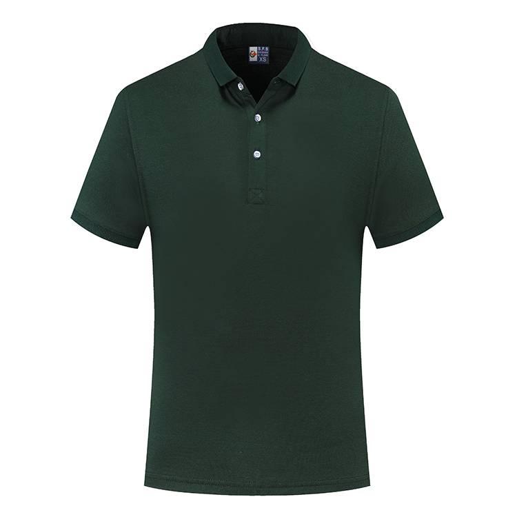 HBT 609  200G cotton pique secondary collar lapel polo shirt