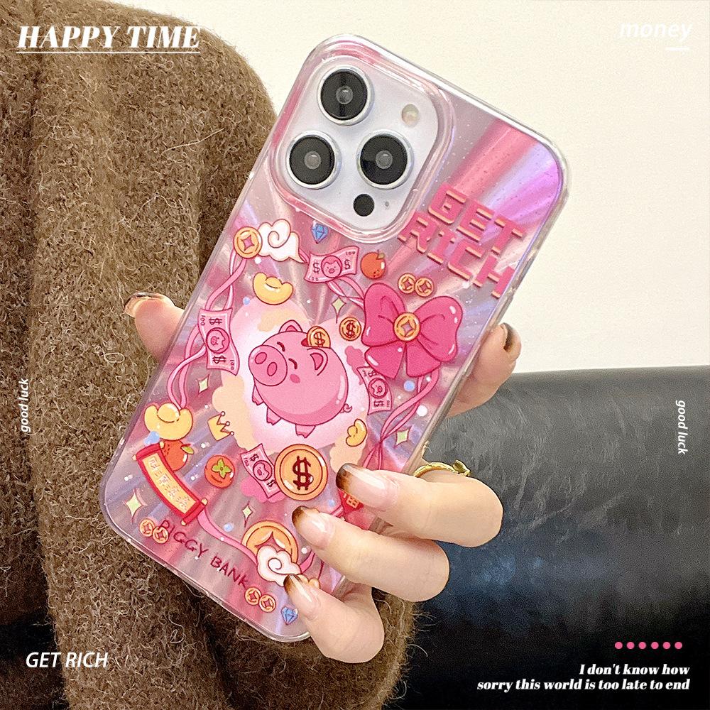 Cute Piggy Jar Pig Suitable for Apple 16 Mobile Phone Case Iphone15 Protective Case 14 13 12 Hard 11 Soft Edges