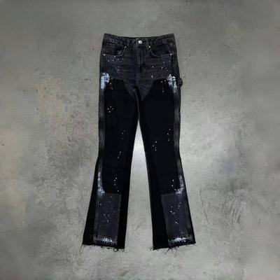 Ανδρικά Πανκ High Street Σκισμένα Skinny Τζιν με Λεπτομέρεια Μικρής Καμπάνας Y2K Χαμηλοκάβαλα Ελαστικά Μήκους Δαπέδου Μοτοσικλετιστικά Ροκ Παντελόνια