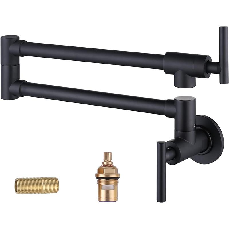 Luxury Brass Gourmet Pot Filler Kitchen Faucet Wall Mounted 720 Rotating Flexible Water Saving Faucet Cold Faucet (Black,Brass) чёрный