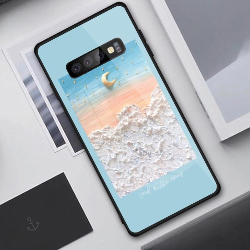 3d Art Painting Phone Case For Samung A32 A51 A52 NOTE 10 20 S10 S20 S21 S22 Pro Ultra Black PC Glass Phone Cover