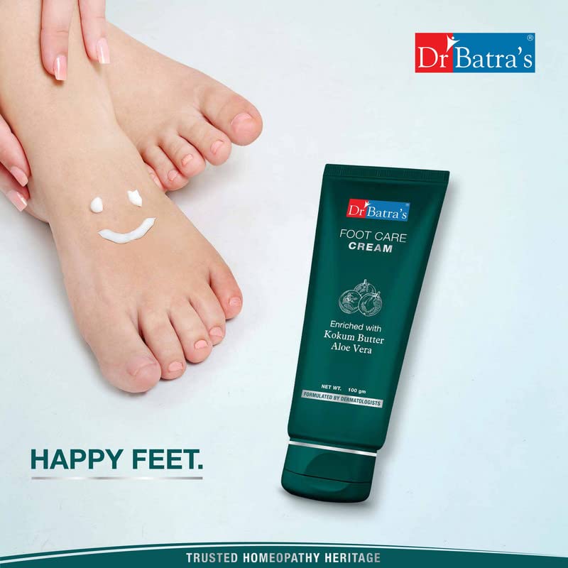 Dr Batra's Foot Care Cream For Smooth Supple Feet 100 G Pack Of 3 SLS Paraben Free Daily Heel Moisturizing Care
