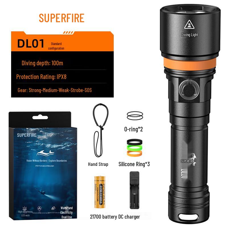 SupFire DL01 Professional Dive Flashlight