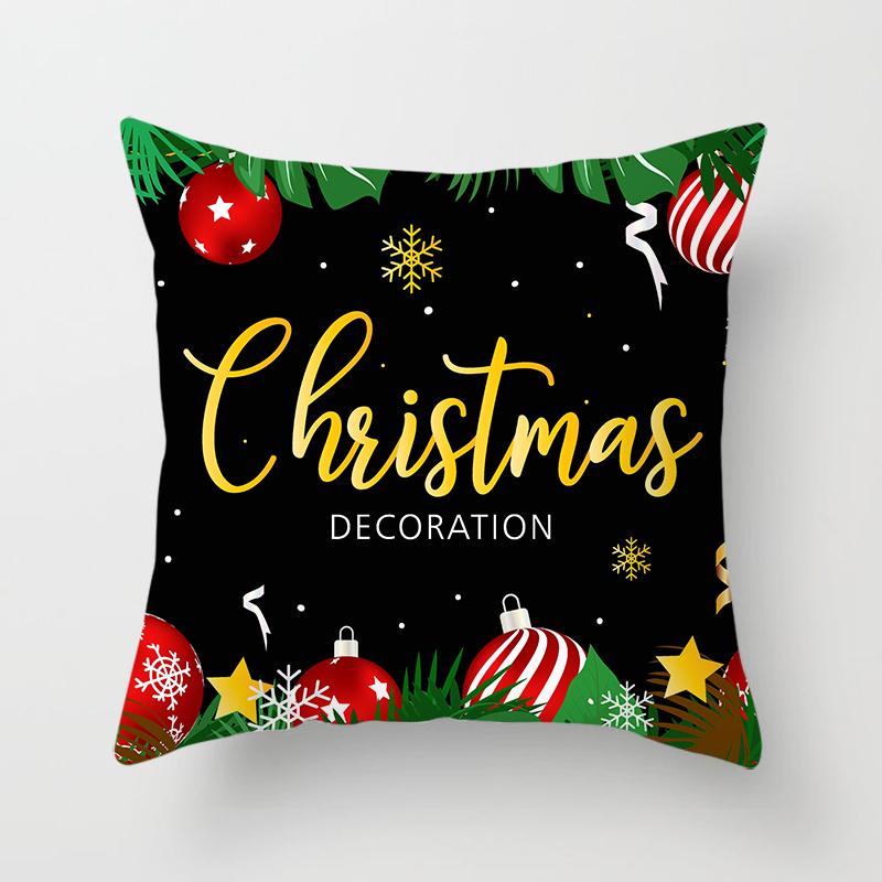 Merry Christmas Printed Pillowcase Christmas Style Cushion Cover Home Sofa Decor Throw Pillowcase