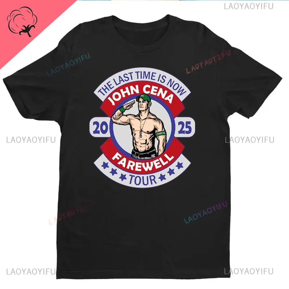 

John Cena Wwe The Last Time Is Now Farewell Tour 2025 Shirt Essential T-Shirt Чоловічий одяг Високоякісні бавовняні топи Футболки з круглим вирізом 4XL