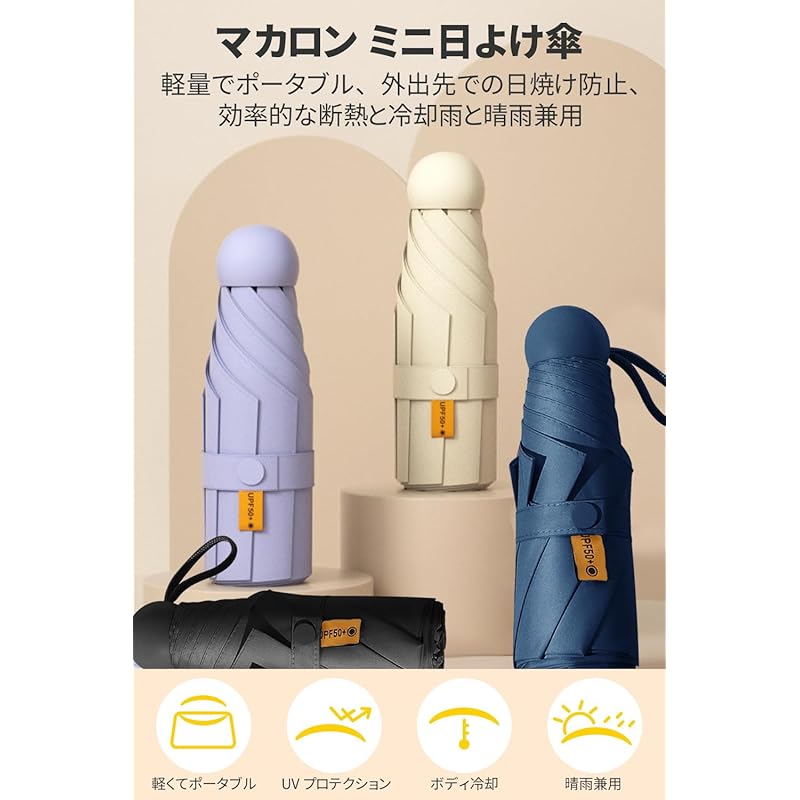 Parasol Super Lightweight [Unfold BIG Approx. 1 Mx Lightweight 170g-180g] UV Cut Rate 100% Completely Blacked Out Heat Shield Folding For Both Rain