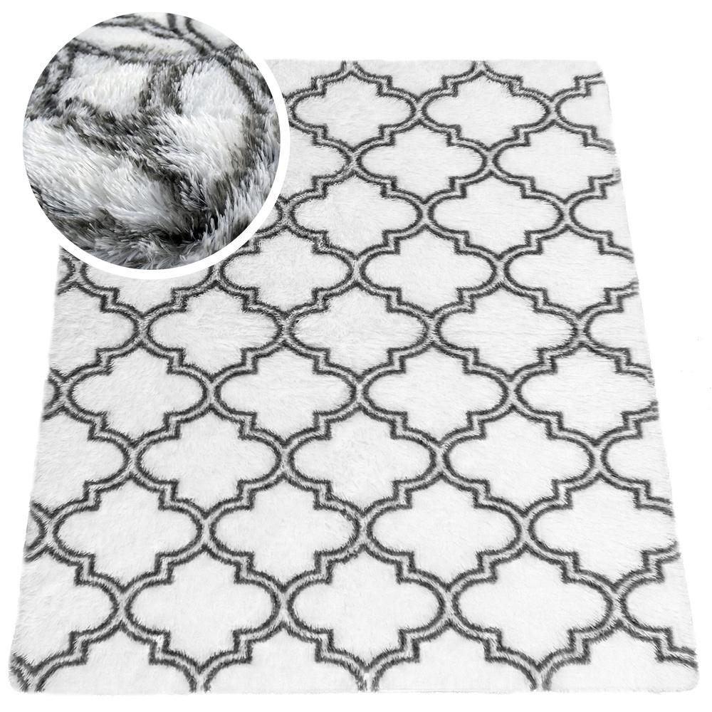 Dywan do salonu shaggy DECOR antypoślizgowy miękki puszysty modny 100x150 White Lantern