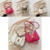 Simple Solid Color Gold Buckle Decoration Women Casual Shoulder Bag For Casual Outings