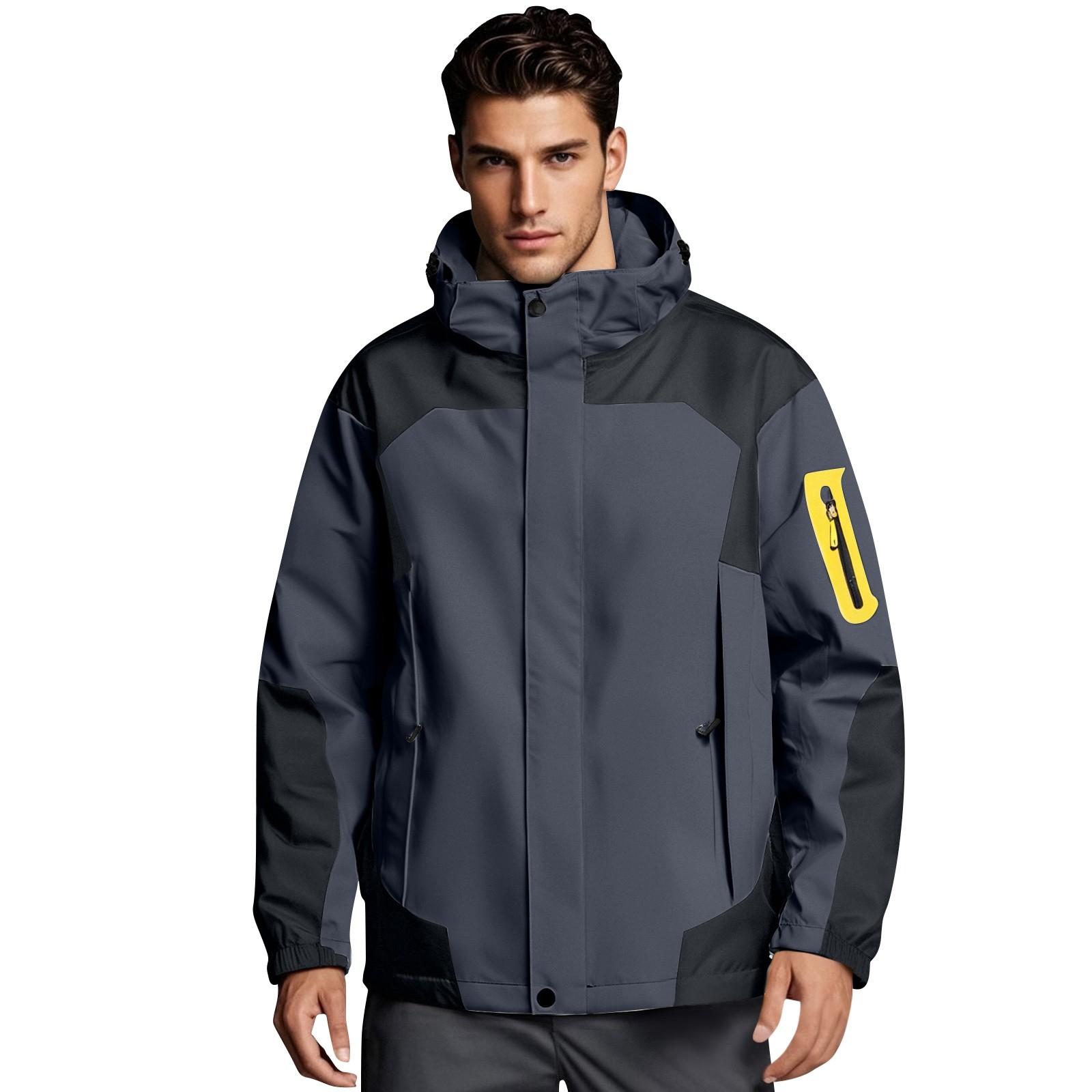 

Men s Mountain Waterproof Ski Jacket Spring Autumn Outdoor Windbreaker Windproof Rain Jacket Warm Hood Coat Clothing 2025 M світло-сірий колір