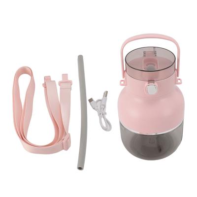 Przenośny Kubek Blendera 500ML Ładowany przez USB Bezprzewodowy Mini Elektryczny Kubek Sokowirówki ze Słomką Różowy