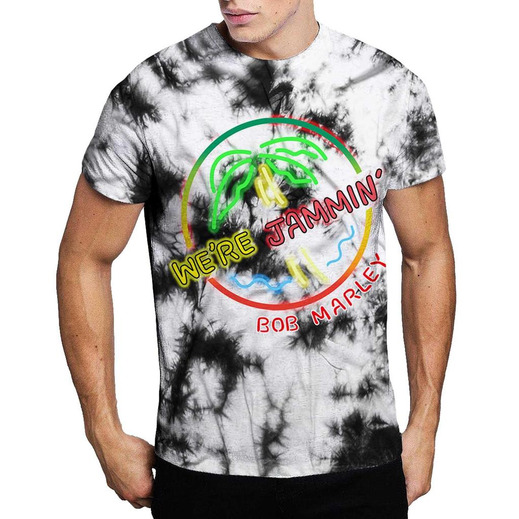 Bob Marley Koszulka unisex dla dorosłych z neonowym znakiem