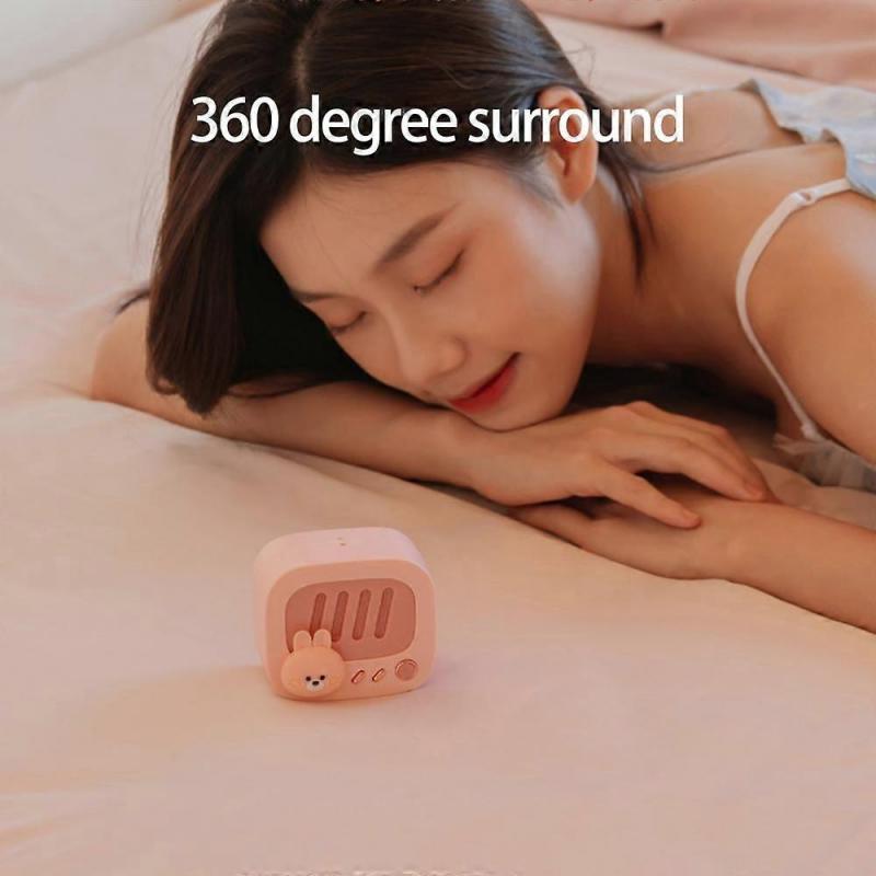 Bluetooth-compatible Speaker Universal HiFi Sound Volume Adjustable Rechargeable Working Indicator Hands-free Call Portable Cute(Pink)