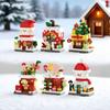 6pcs Christmas Toys Micro Building Blocks Models Santa Claus Christmas House Snowman Santa Claus DIY Decorations New Year Gifts