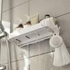 Bathroom Cosmetics Shelf White Self-adhesive Toilet Body Wash Shampoo Organization Shelves Storage Racks Support Holder