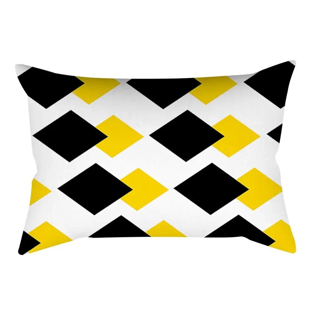 Rectangular Yellow Pillowcase Sofa Car Seat Cushion Cover Home Textile Simple Fashion Geometric