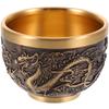 1pcs Dragon Travel Embossed Copper Vintage Teacup Chinese Style Retro Home Decor Glassware